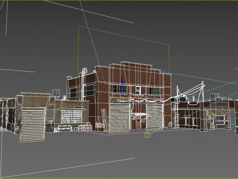 现代建筑南美仓库加油站 3D 模型