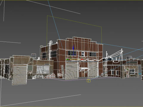 Modern Architecture South American Warehouse Gas Station 3D Model
