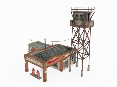 现代建筑南美加油站 3D 模型