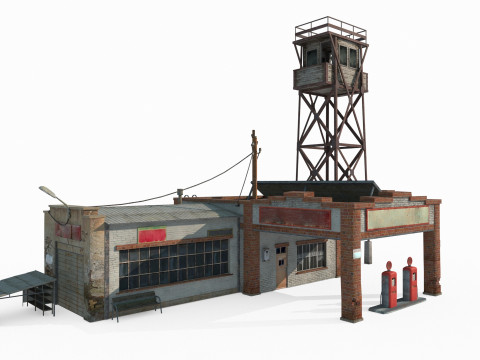 现代建筑南美加油站 3D 模型