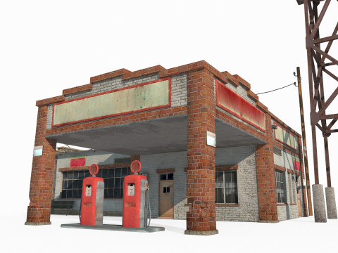 现代建筑南美加油站 3D 模型