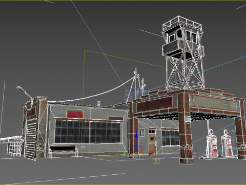 现代建筑南美加油站 3D 模型