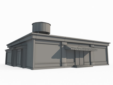 현대 건축 잡화점 3D 모델