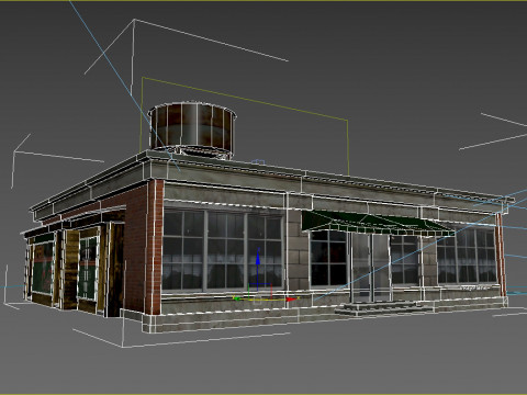 현대 건축 잡화점 3D 모델