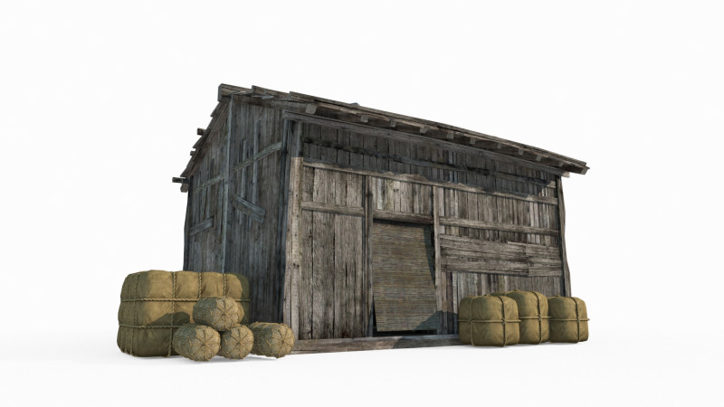 Oude Aziatische architectuur arme houten huizen 3D Model .c4d .max .obj .3ds .fbx .stl .blend 