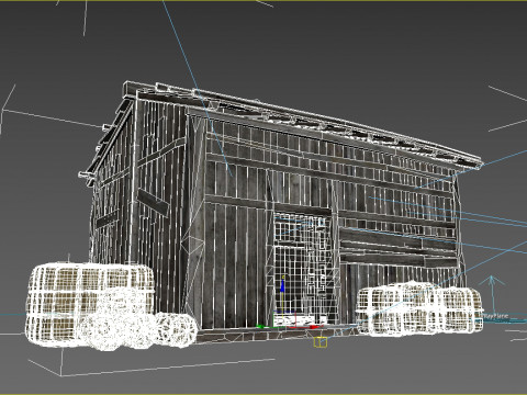 Oude Aziatische architectuur arme houten huizen 3D Model