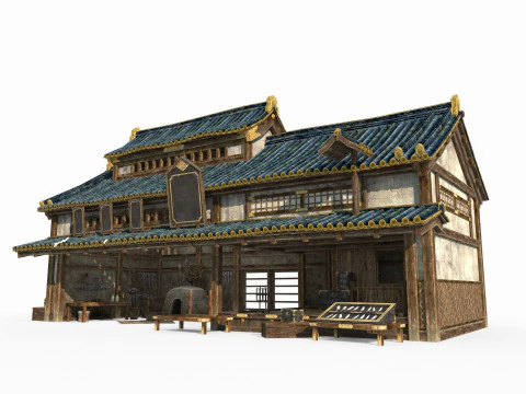 Toko dan Lokakarya Arsitektur Asia Kuno Model 3D
