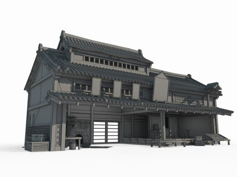 Toko dan Lokakarya Arsitektur Asia Kuno Model 3D