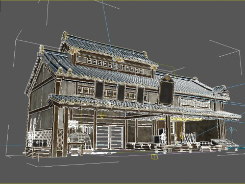Toko dan Lokakarya Arsitektur Asia Kuno Model 3D