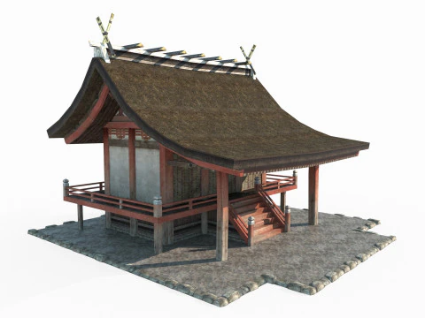 Kuil Kuno Kecil di Asia Model 3D