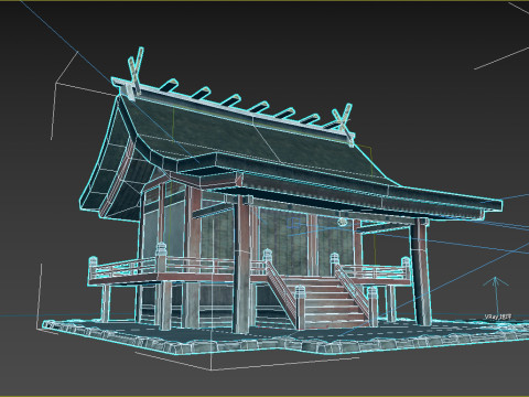 Piccoli templi antichi in Asia Modello 3D