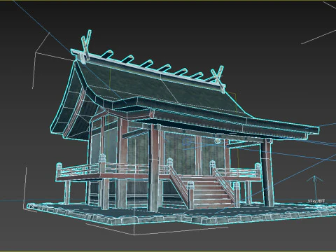 Kuil Kuno Kecil di Asia Model 3D