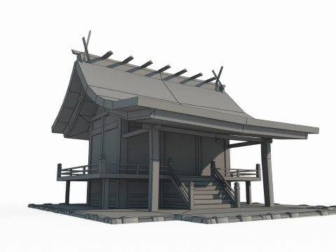 Kuil Kuno Kecil di Asia Model 3D