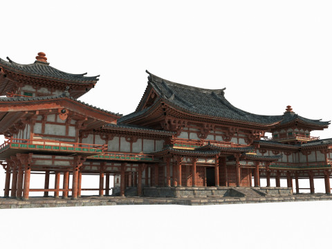 Large palaces in ancient Asian architecture 3D Model