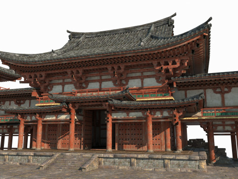 Large palaces in ancient Asian architecture 3D Model