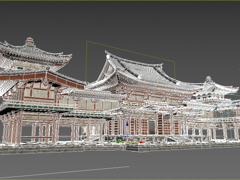 Large palaces in ancient Asian architecture 3D Model