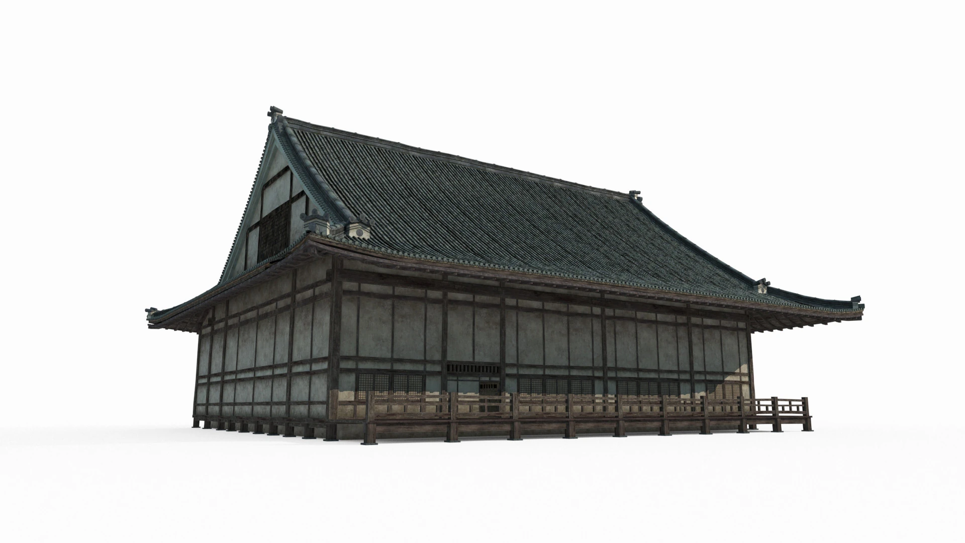 Sala espositiva di architettura antica asiatica Modello 3D .c4d .max .obj .3ds .fbx .stl .blend