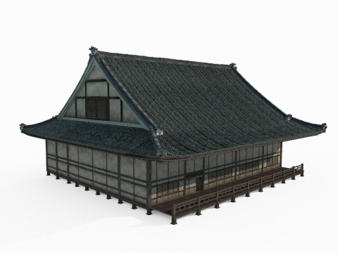 Sala de Exposições de Arquitetura Antiga Asiática Modelo 3D