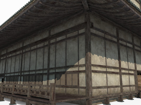 Sala de Exposições de Arquitetura Antiga Asiática Modelo 3D