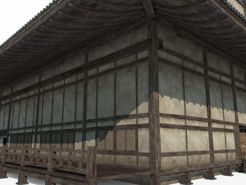 Sala espositiva di architettura antica asiatica Modello 3D