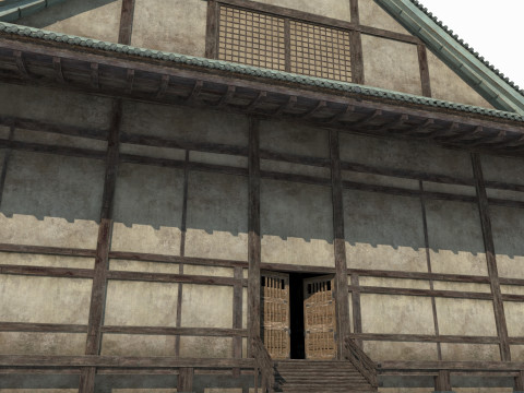 Sala de Exposições de Arquitetura Antiga Asiática Modelo 3D