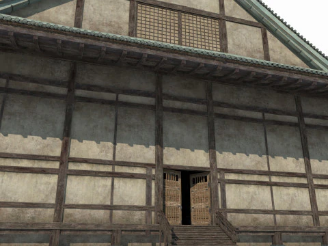 Sala espositiva di architettura antica asiatica Modello 3D