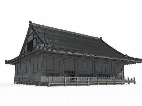 Sala de Exposições de Arquitetura Antiga Asiática Modelo 3D