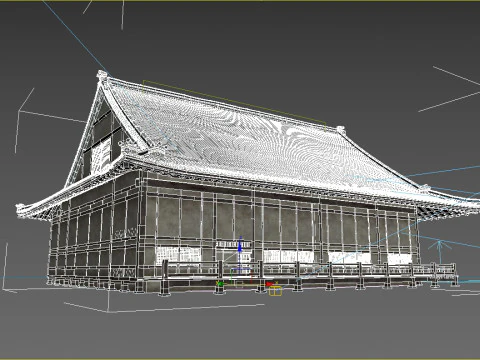 Sala espositiva di architettura antica asiatica Modello 3D