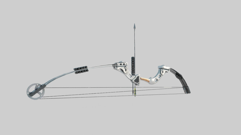 현대 무기 복합 활 3D 모델 .c4d .max .obj .3ds .fbx .stl .blend