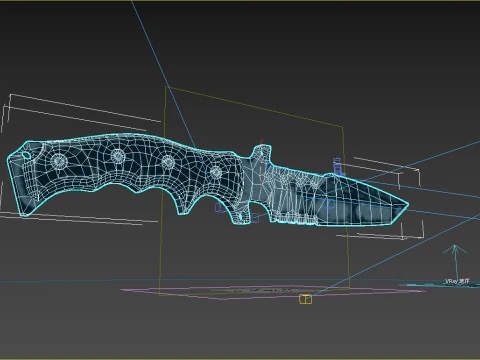 Modern Cold Weapon Dagger 3D Model