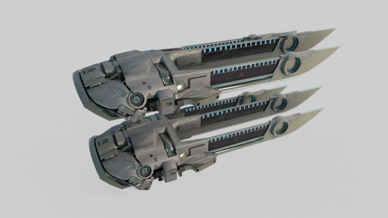 Faca de garra de arma fria de ficção científica do futuro Modelo 3D .c4d .max .obj .3ds .fbx .stl .blend