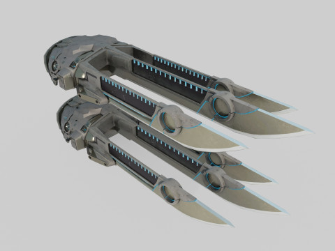 Futuro coltello da artiglio per armi fredde di fantascienza Modello 3D