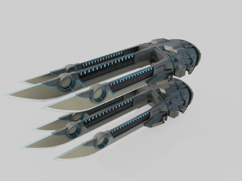 Futuro coltello da artiglio per armi fredde di fantascienza Modello 3D