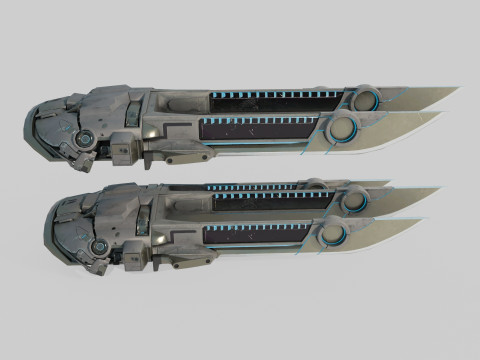 Futuro coltello da artiglio per armi fredde di fantascienza Modello 3D