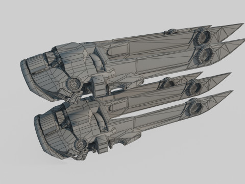 Futuro coltello da artiglio per armi fredde di fantascienza Modello 3D