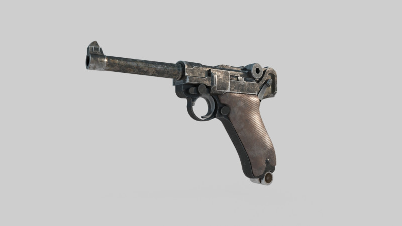 現代兵器 P08 ピストル 3Dモデル .c4d .max .obj .3ds .fbx .stl .blend 