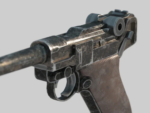 Pistola moderna arma P08 Modello 3D