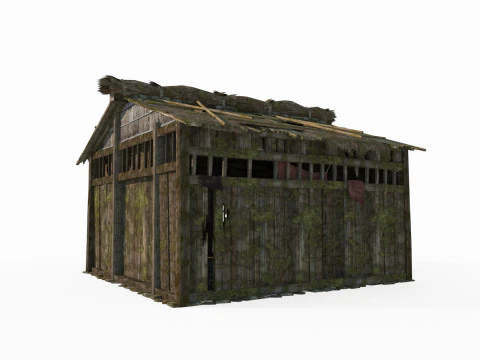 Alloggi impoveriti dell'architettura antica asiatica Modello 3D