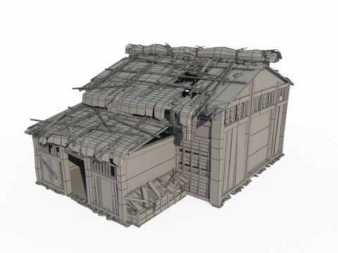 Alloggi impoveriti dell'architettura antica asiatica Modello 3D