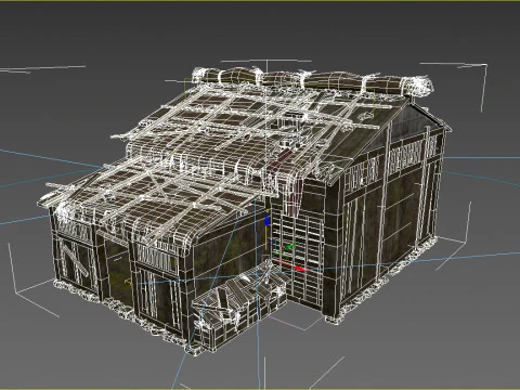 Alloggi impoveriti dell'architettura antica asiatica Modello 3D