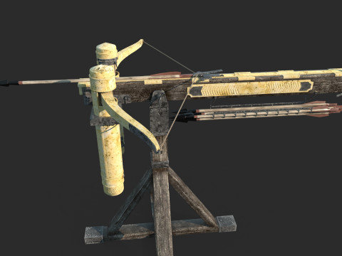 古代兵器のクロスボウ 3Dモデル