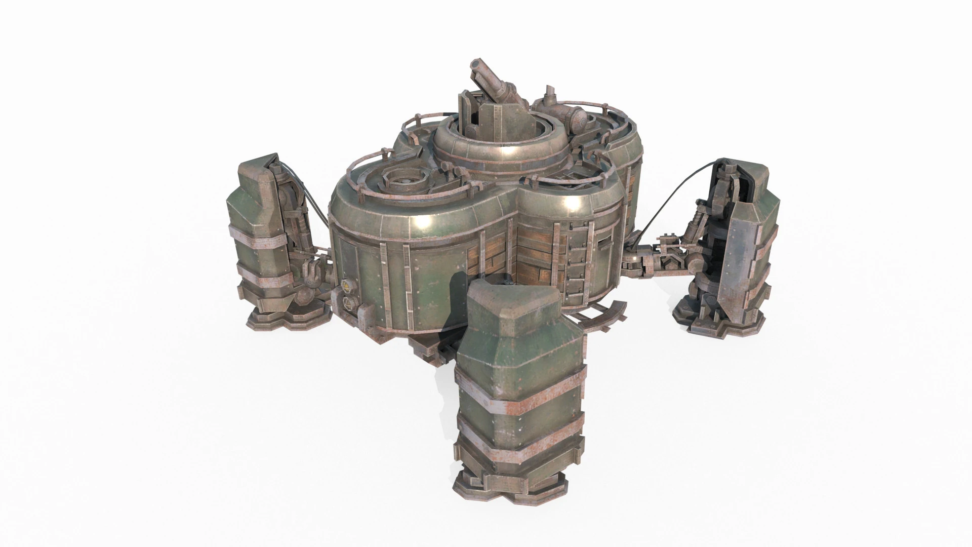 Robot strisciante alimentato a diesel in stile fantasy Modello 3D .c4d .max .obj .3ds .fbx .stl .blend 