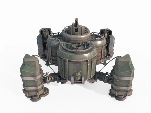 Robot strisciante alimentato a diesel in stile fantasy Modello 3D