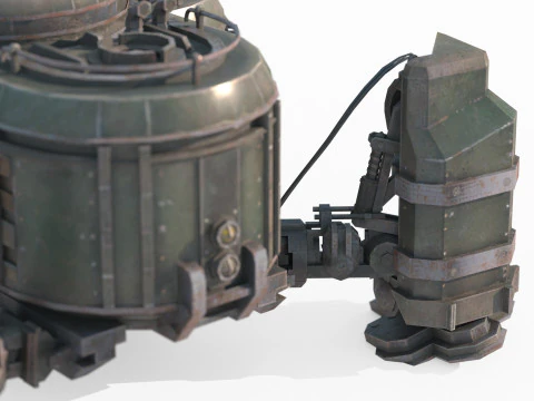 Robot strisciante alimentato a diesel in stile fantasy Modello 3D