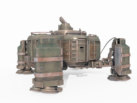 Robot strisciante alimentato a diesel in stile fantasy Modello 3D