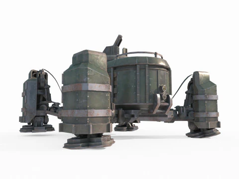 Robot strisciante alimentato a diesel in stile fantasy Modello 3D