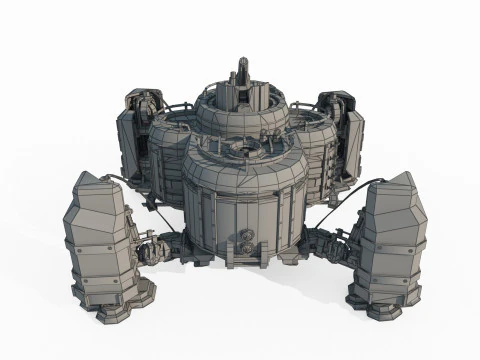 Robot strisciante alimentato a diesel in stile fantasy Modello 3D