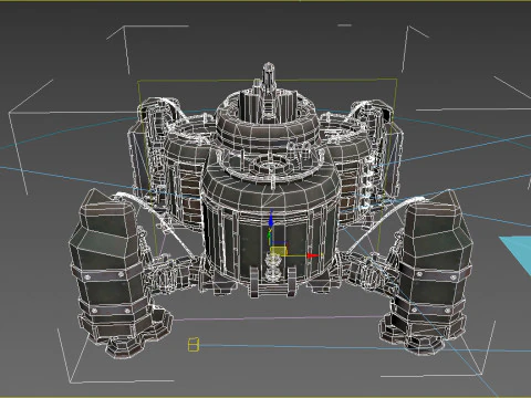 Robot strisciante alimentato a diesel in stile fantasy Modello 3D