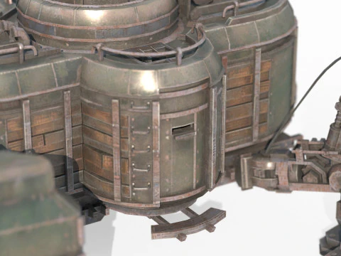 Robot strisciante alimentato a diesel in stile fantasy Modello 3D