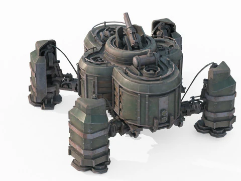 Robot strisciante alimentato a diesel in stile fantasy Modello 3D